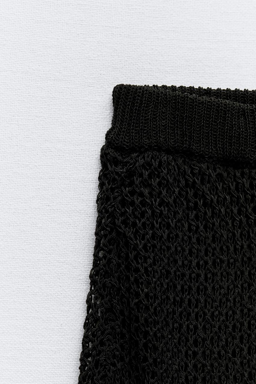 Wide Leg - Black - Knit Pants