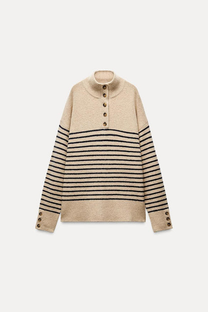 High Neck - Beige - Sweater