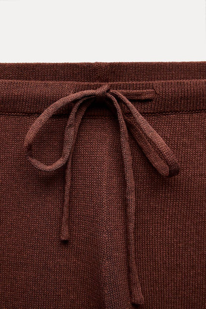 Straight Leg - Brown - Knit Pants