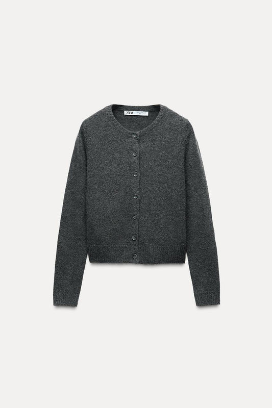 Wool Basic - Grey - Cardigan