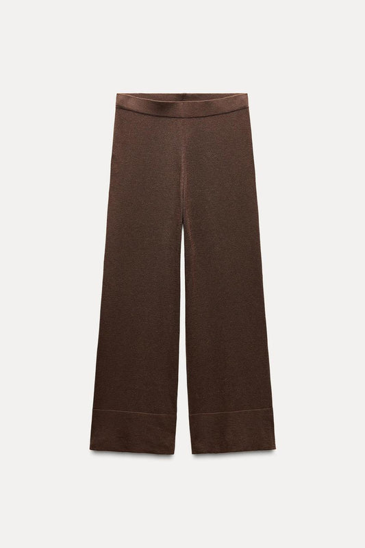 Straight Leg - Dark Brown - Knit Pants