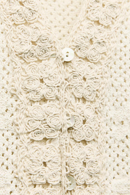 Pointelle Knit - Beige - Knit Top